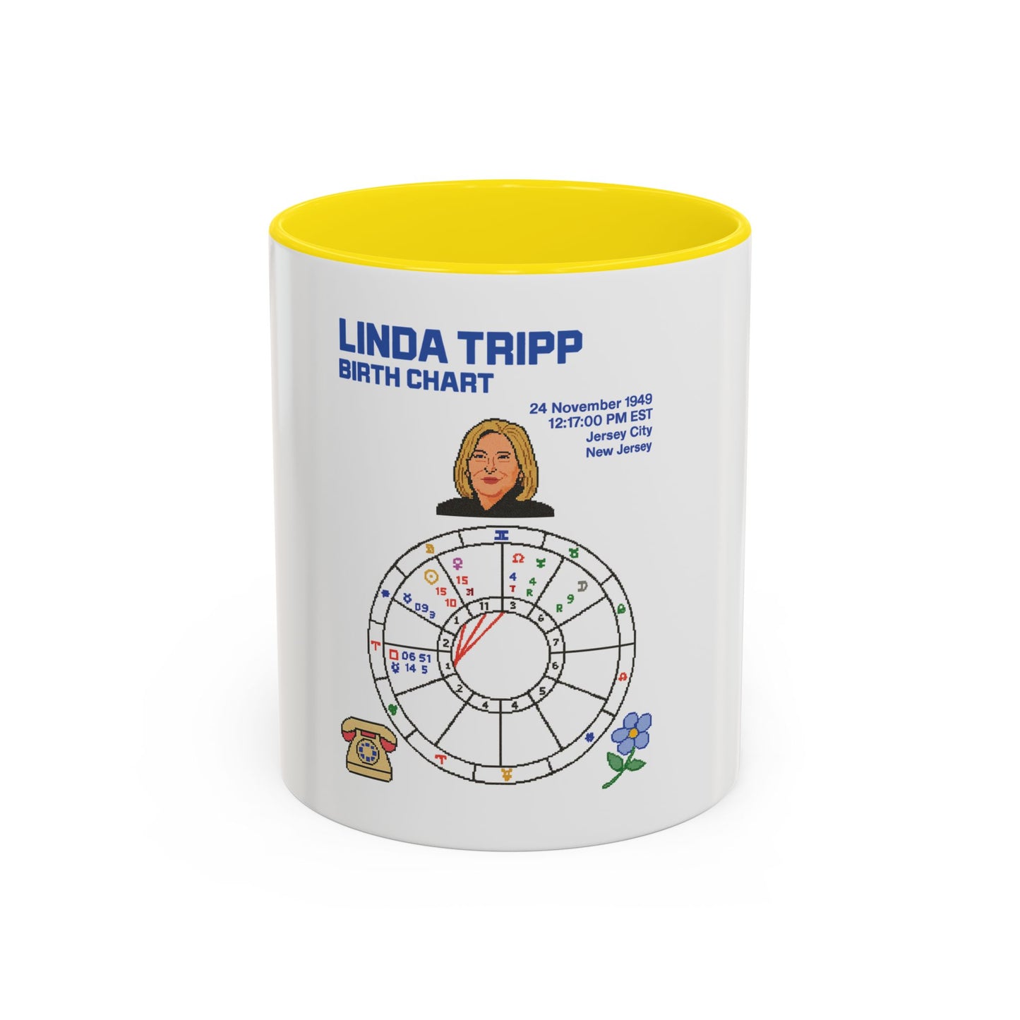 Linda Tripp Birth Chart Ceramic Coffee Mug