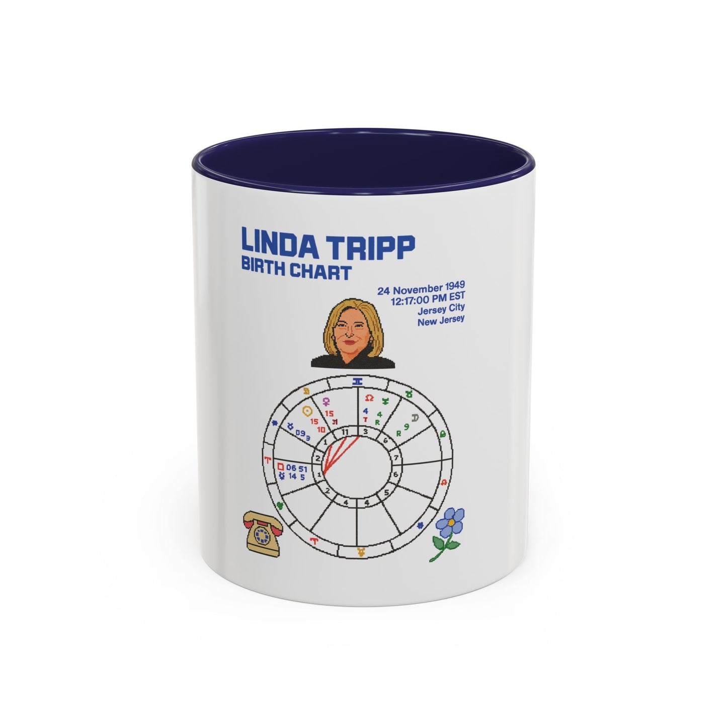 Linda Tripp Birth Chart Ceramic Coffee Mug