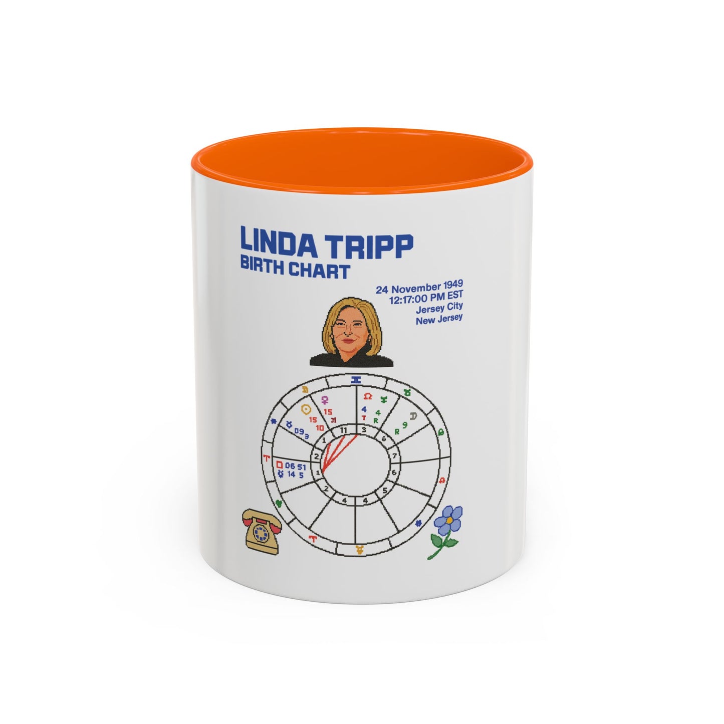 Linda Tripp Birth Chart Ceramic Coffee Mug
