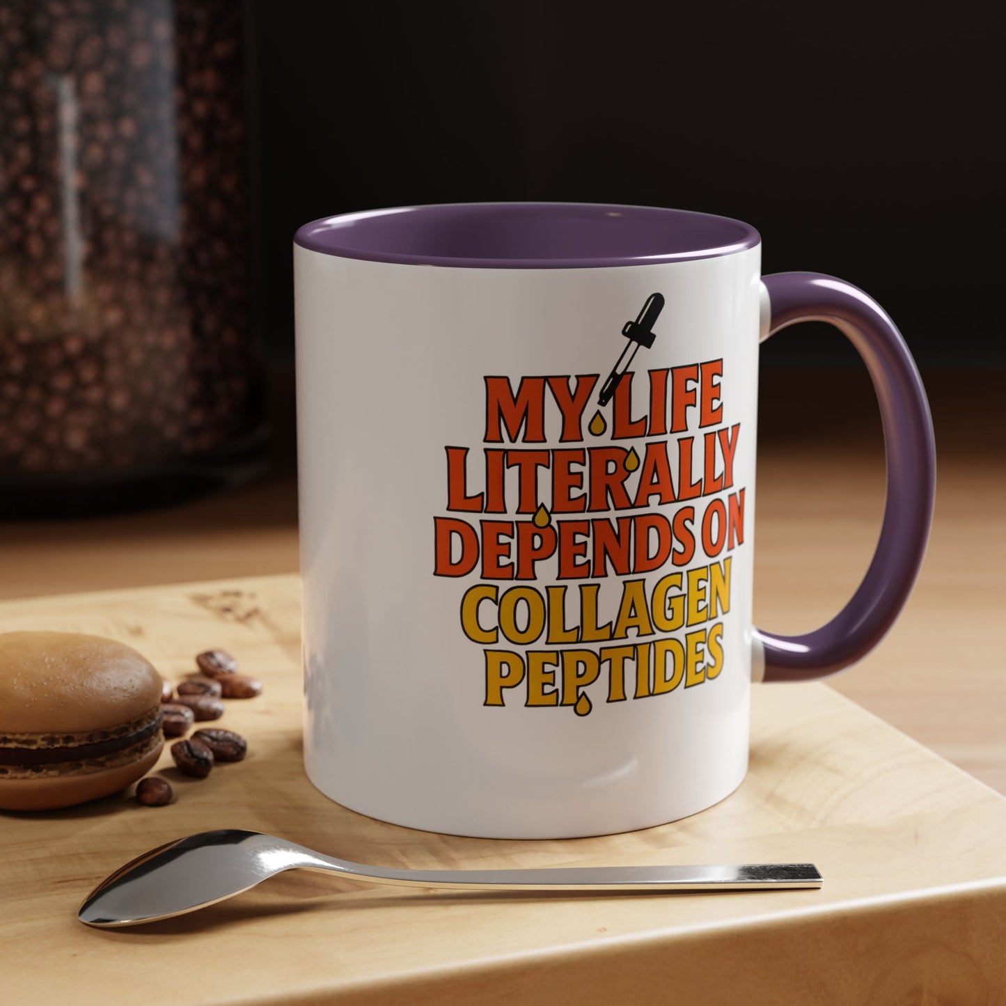 My Life Depends on Collagen Peptides - Mythical Gift, Unique Mug, Spiritual Decor, Coffee Lovers, Ironic Gift