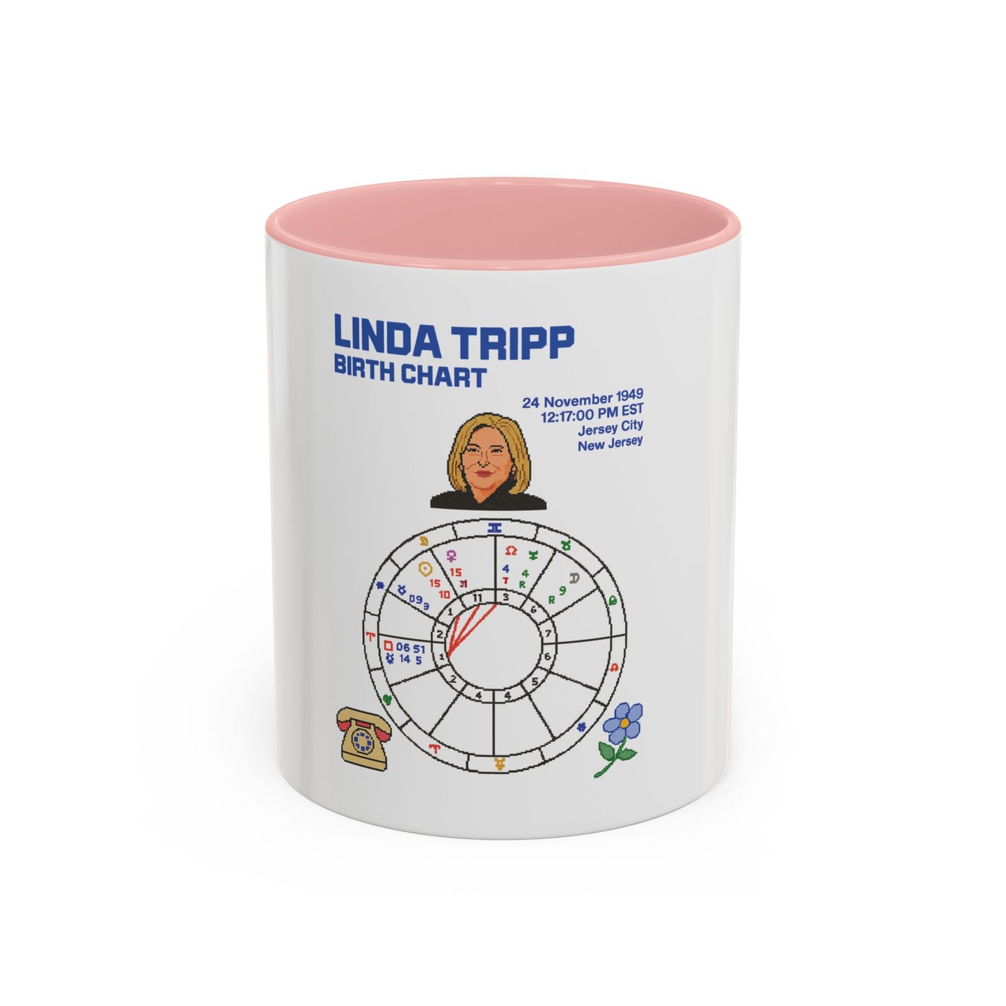 Linda Tripp Birth Chart Ceramic Coffee Mug