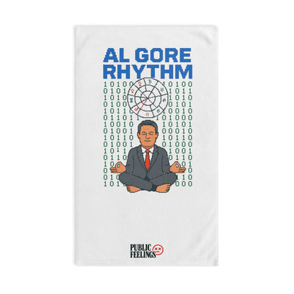 Meditative Hand Towel | Quirky Kitchen Decor, Unique Gift, Eco-Friendly Towel, Home & Office Use, Al Gore Rhythm Design