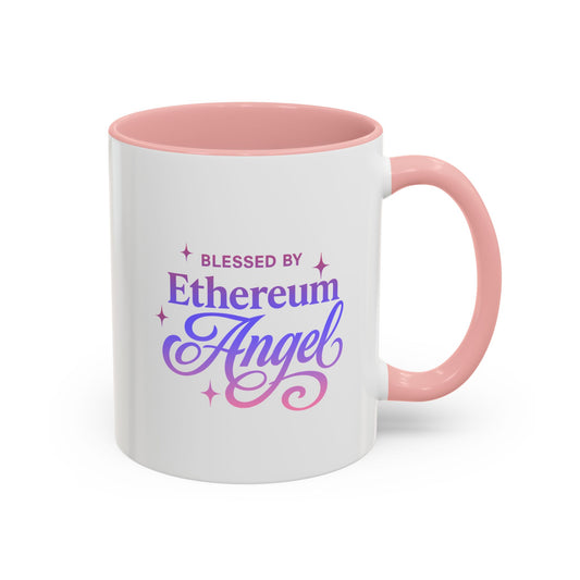 Ethereum Angel Coffee Mug - Blessed by Ethereum Angel - Mythical Gift, Unique Mug, Spiritual Decor, Coffee Lovers, Crypto Gifts