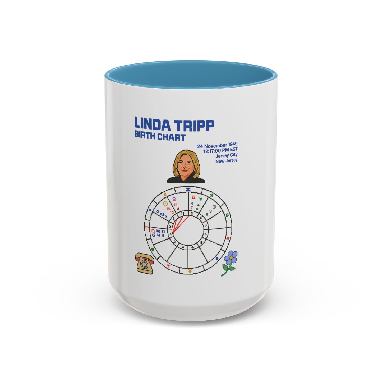 Linda Tripp Birth Chart Ceramic Coffee Mug