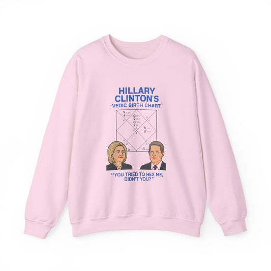 Astrology Birth Chart Crewneck Sweatshirt - Hillary's Vedic Chart (Unisex Heavy Blend)