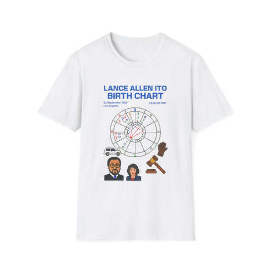 Astrology Birth Chart - Judge Ito Unisex Softstyle T-Shirt (Unisex)