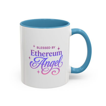 Ethereum Angel Coffee Mug - Blessed by Ethereum Angel - Mythical Gift, Unique Mug, Spiritual Decor, Coffee Lovers, Crypto Gifts