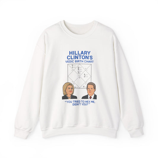 Astrology Birth Chart Crewneck Sweatshirt - Hillary's Vedic Chart (Unisex Heavy Blend)