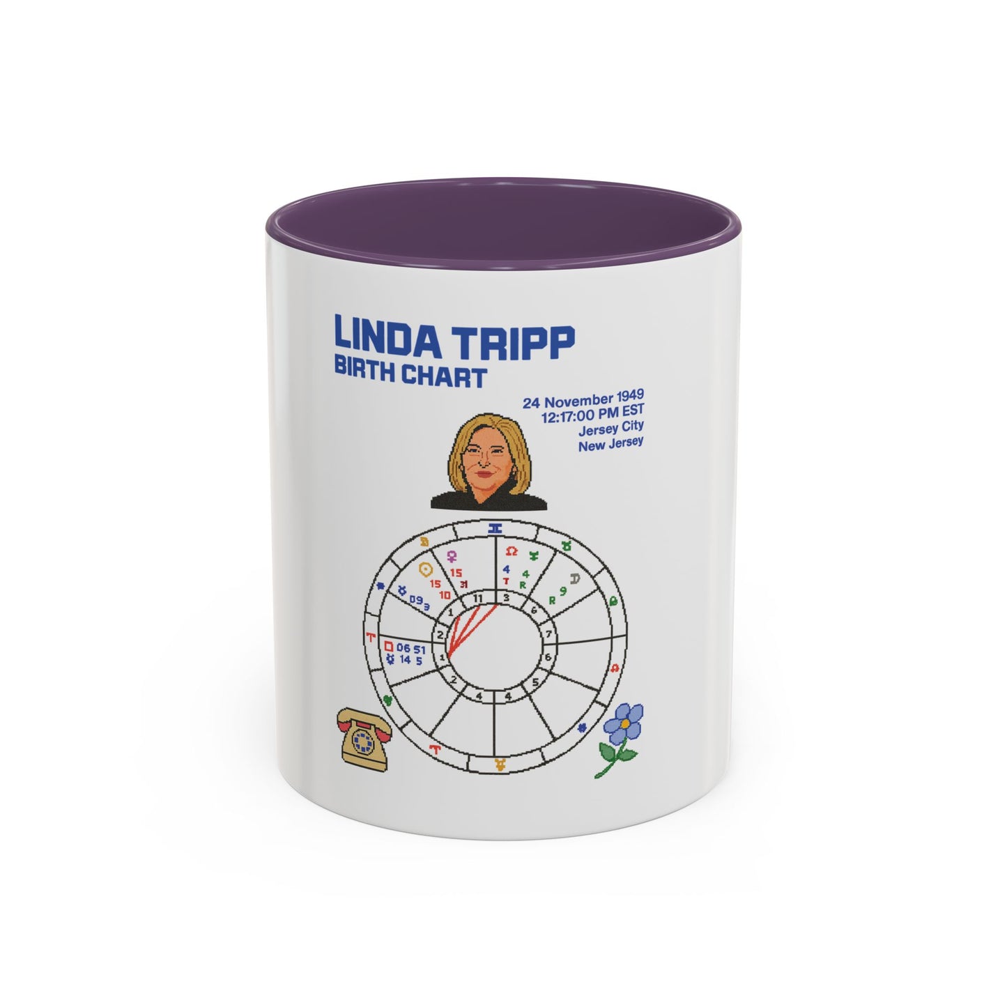 Linda Tripp Birth Chart Ceramic Coffee Mug
