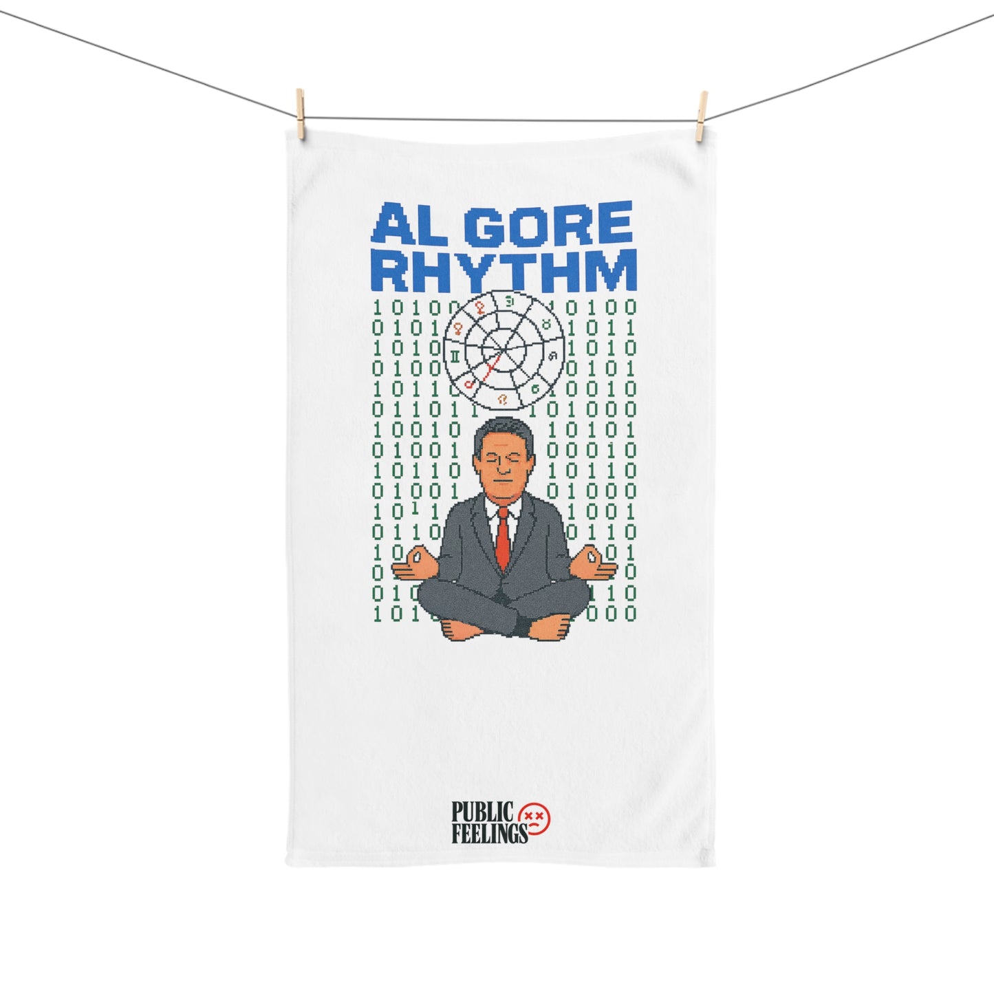 Meditative Hand Towel | Quirky Kitchen Decor, Unique Gift, Eco-Friendly Towel, Home & Office Use, Al Gore Rhythm Design